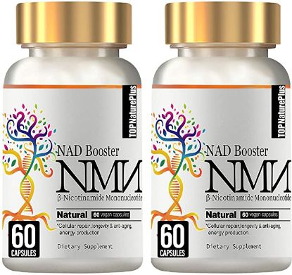 NMN Supplement, 2PACK NMN Nicotinamide Mononucleotide Capsules for Supports Anti-Aging, Longevity and Energy, Naturally Boost NAD+ Levels(Like Riboside) - 60 Capsules